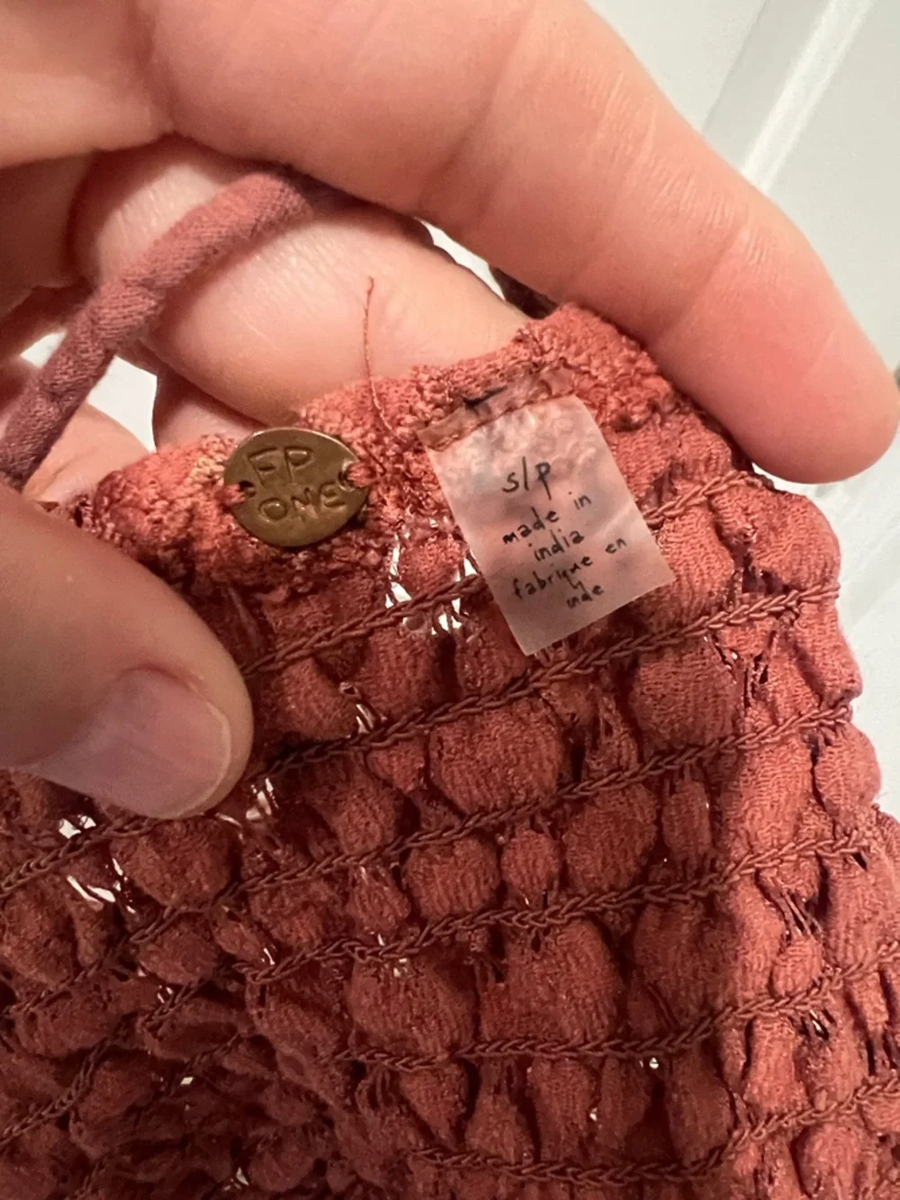Free‎ People Textured Knit Bralette in Terracotta Size Small